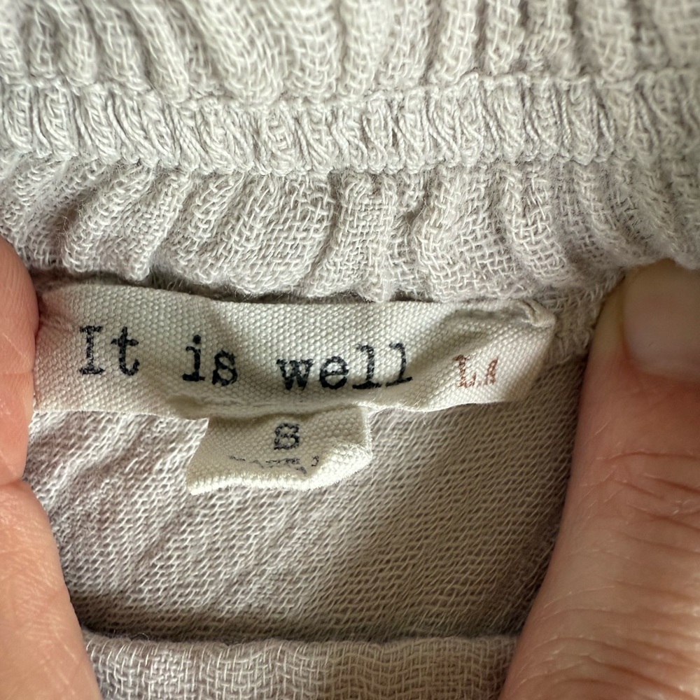 It Is Well LA small cotton gauze light grey skirt - like new - Picture 3 of 7